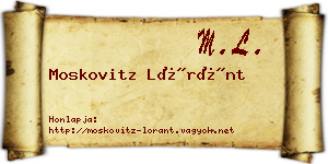 Moskovitz Lóránt névjegykártya
